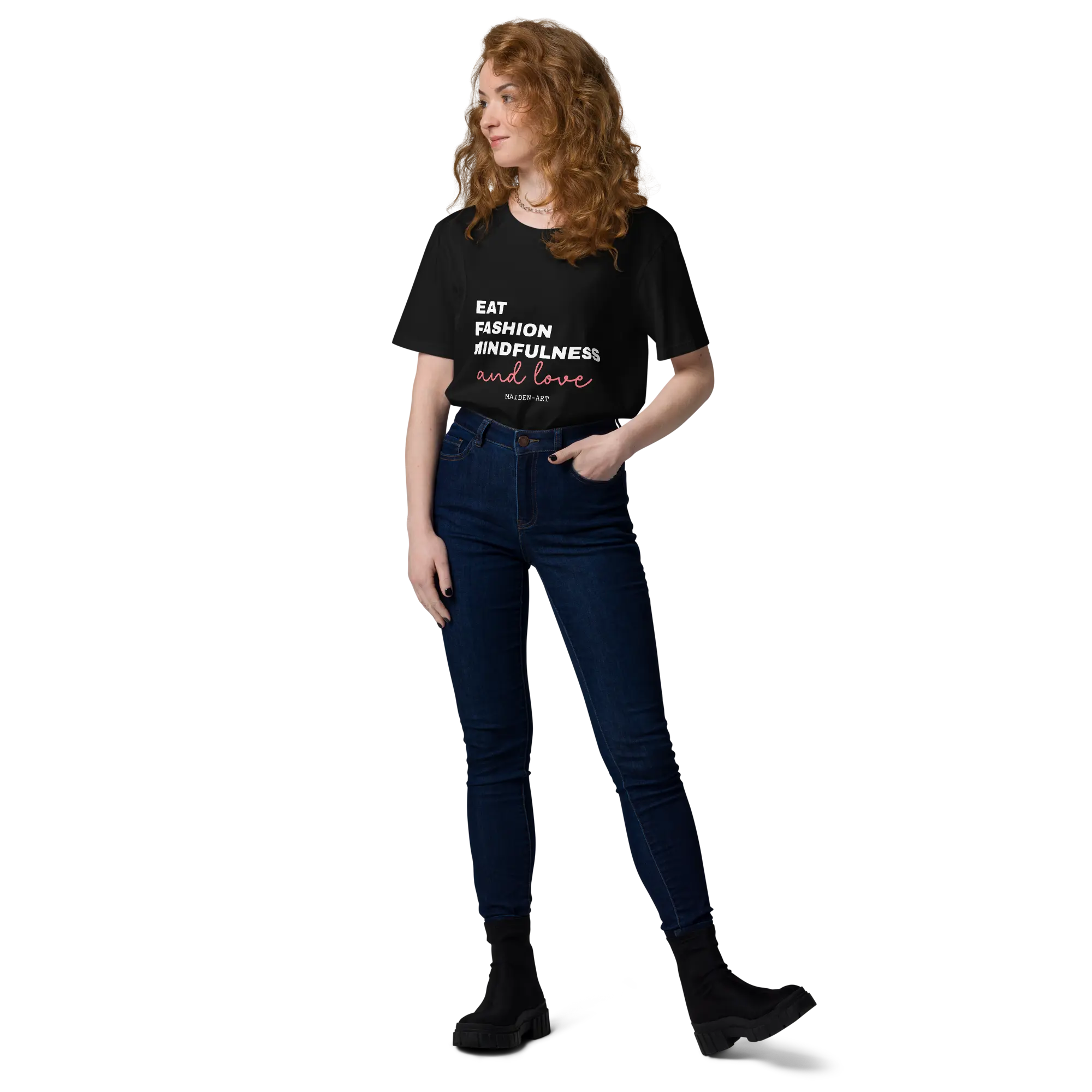 Eat, Fashion Mindfulness and Love Unisex organic cotton t-shirt - unisex t-shirt